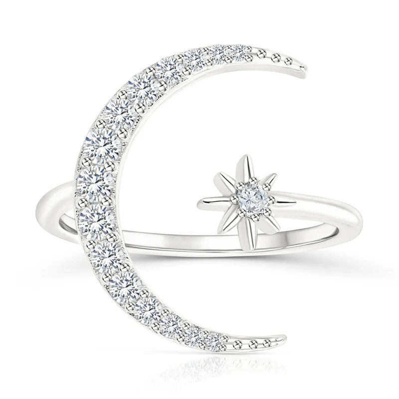 MARAIS | BAGUE LUNE ET ÉTOILE EN ARGENT