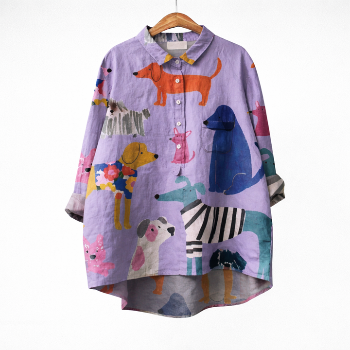 MARAIS | Blouse Élégante à Motif Canin (1+1 GRATUIT)