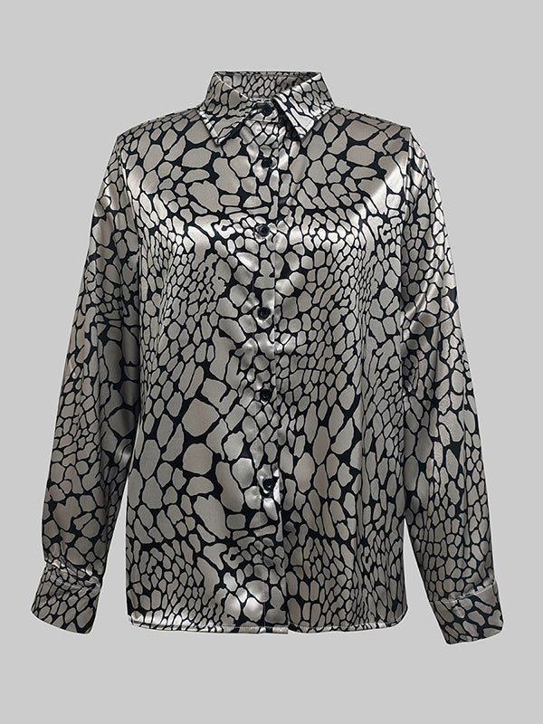 MARAIS | CHEMISIER EFFET SATIN À MOTIF ARTISTIQUE