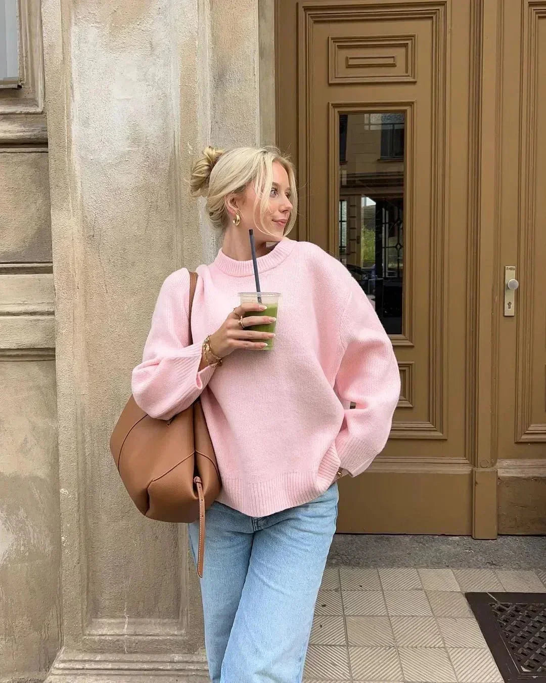 MARAIS | PULL ROSE À MANCHES LONGUES