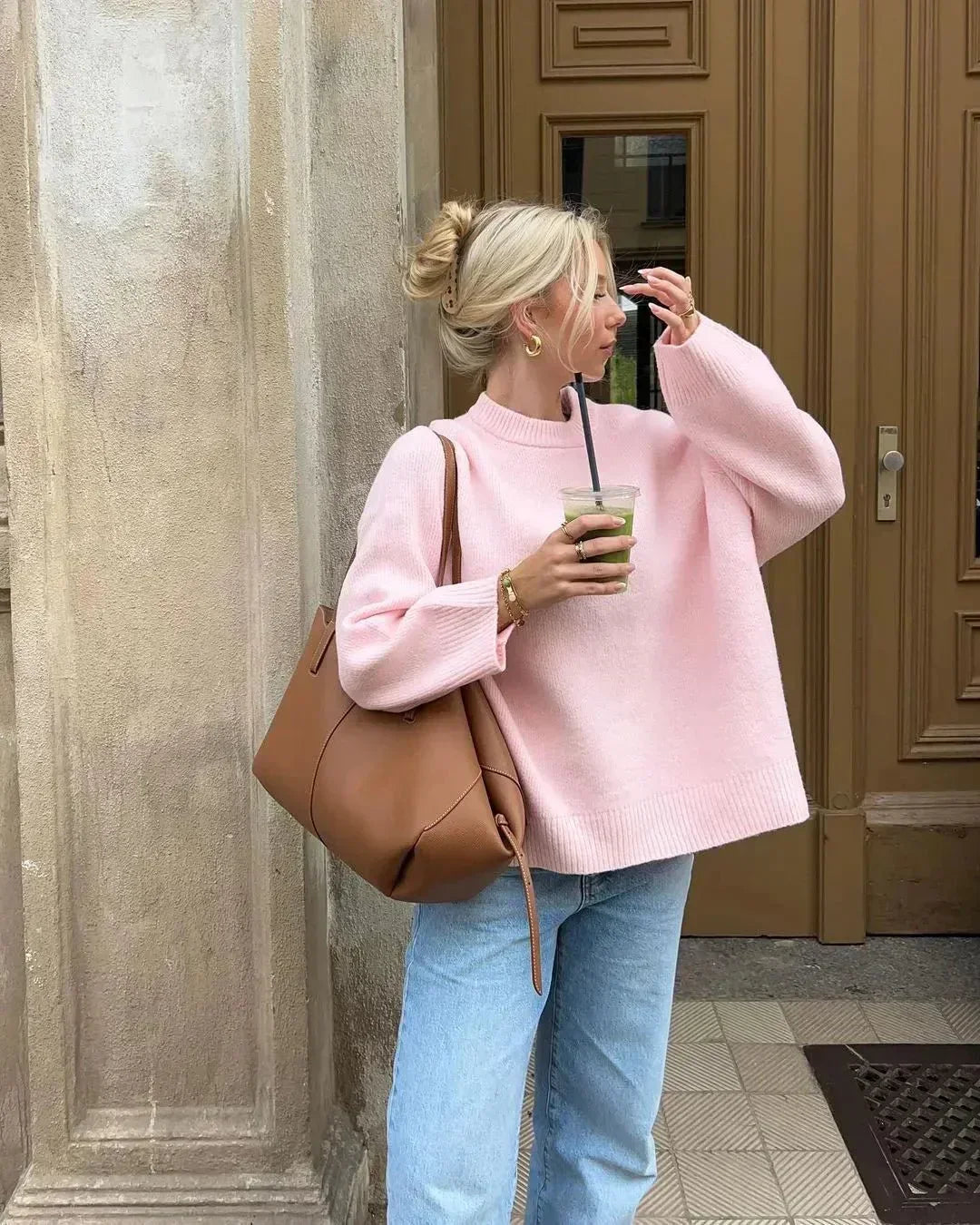 MARAIS | PULL ROSE À MANCHES LONGUES