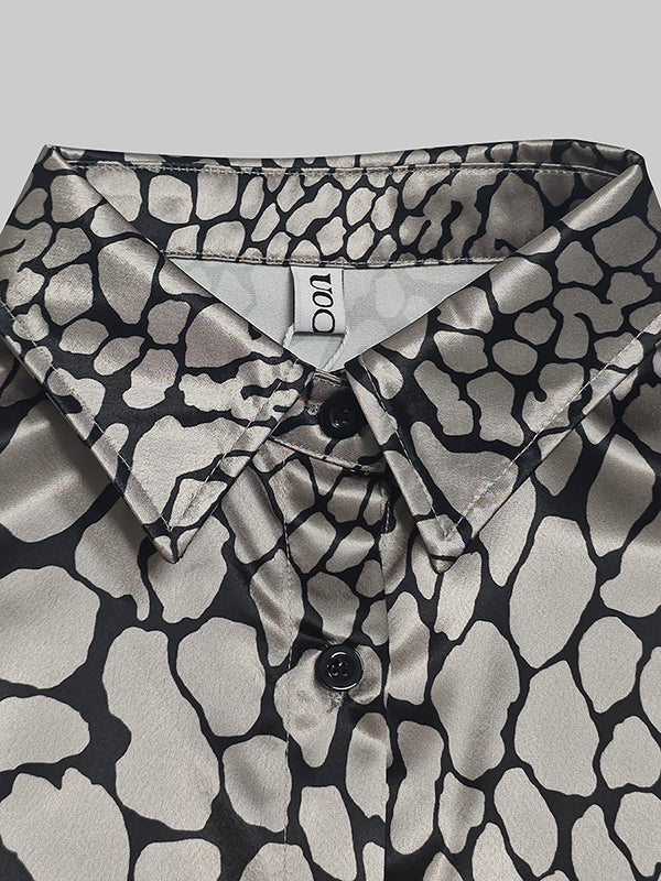 MARAIS | CHEMISIER EFFET SATIN À MOTIF ARTISTIQUE