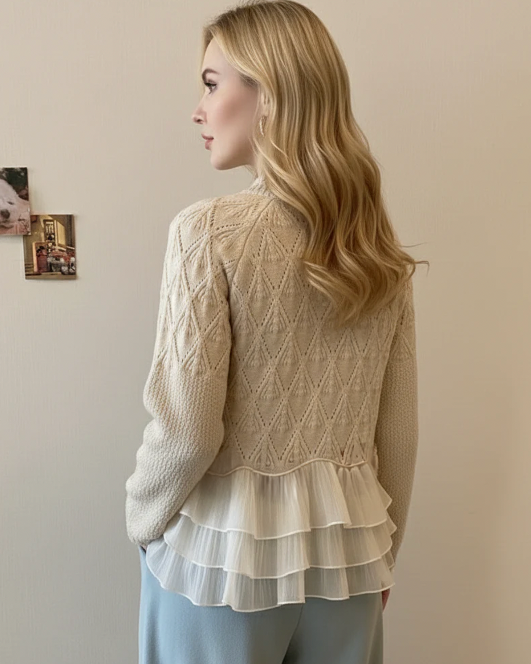 Camille | Pullover en maille délicate avec détails floraux