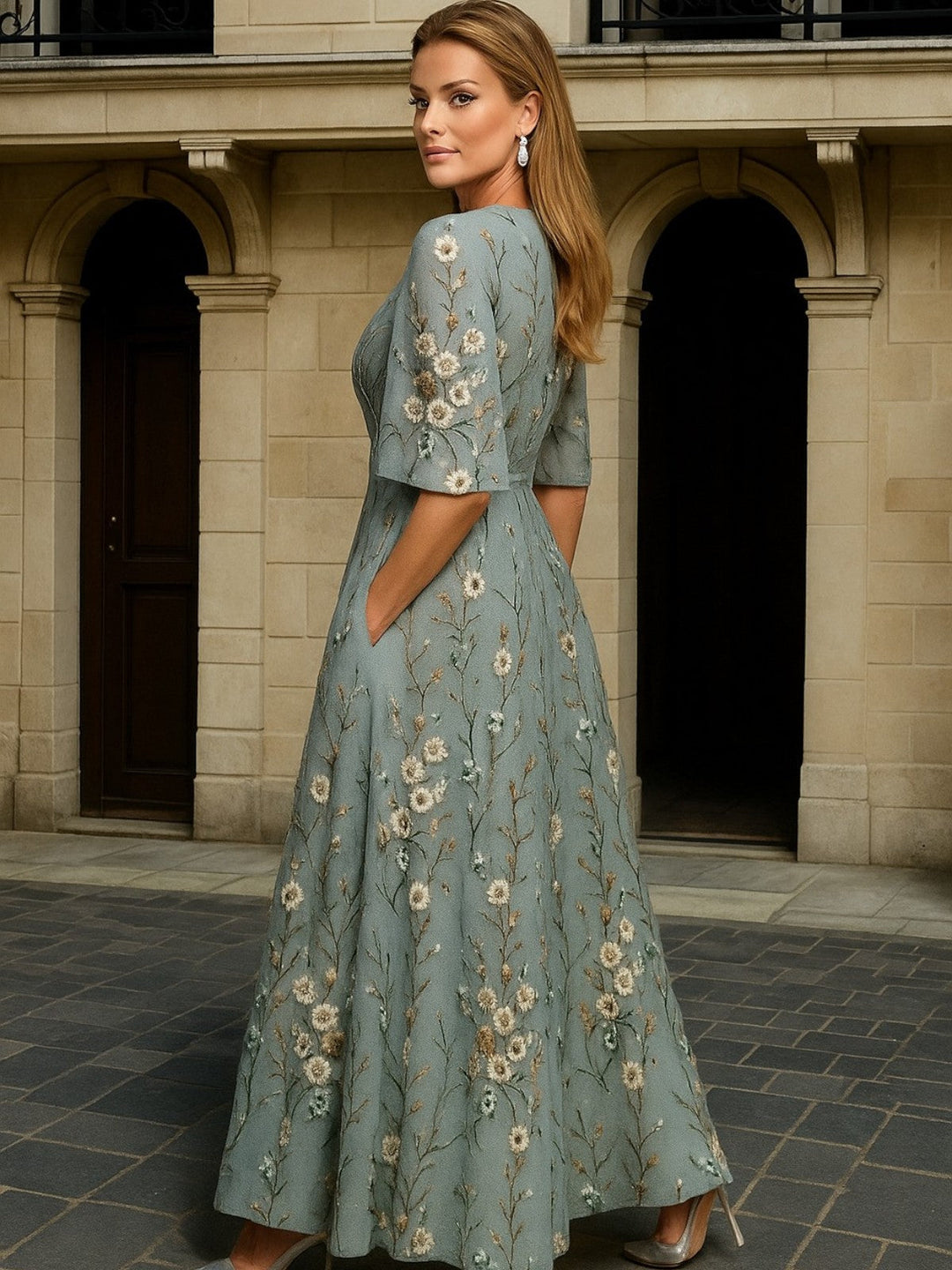 MARAIS | Robe Longue Élégance Botanique