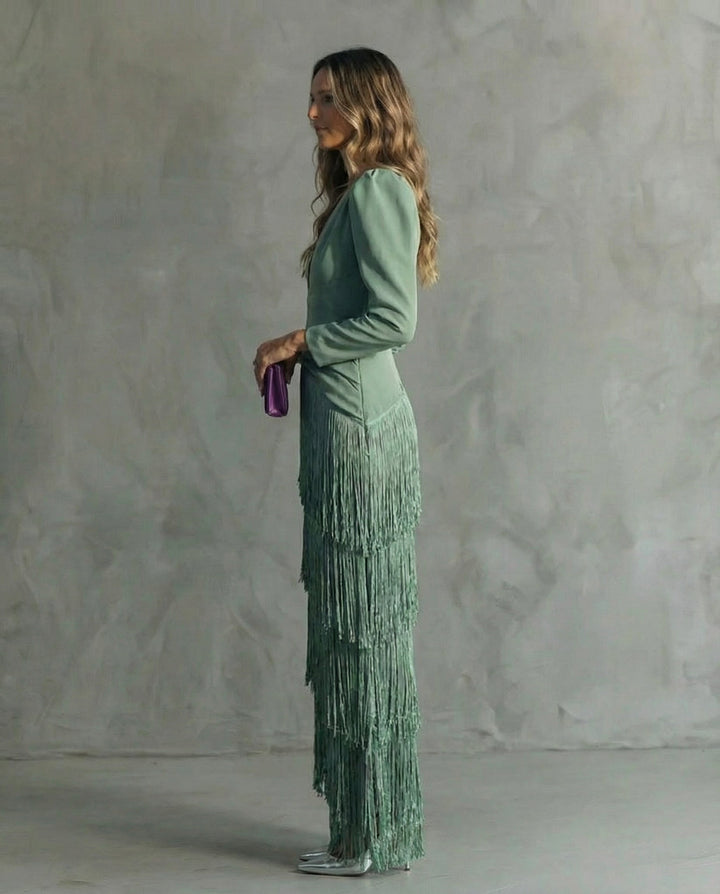 MARAIS | Robe Élégante Franges Élise