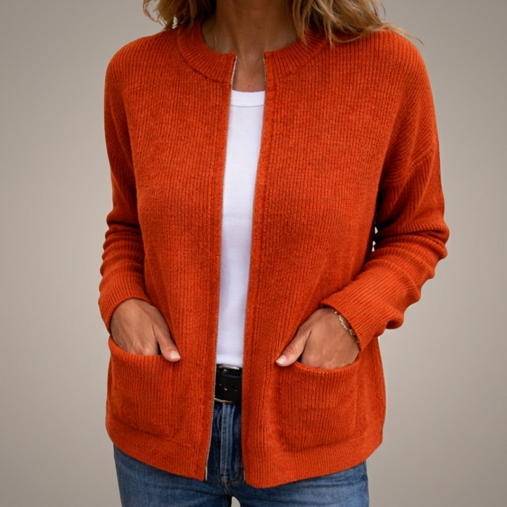 MARAIS | Gilet Zippé en Maille Douce Juliette