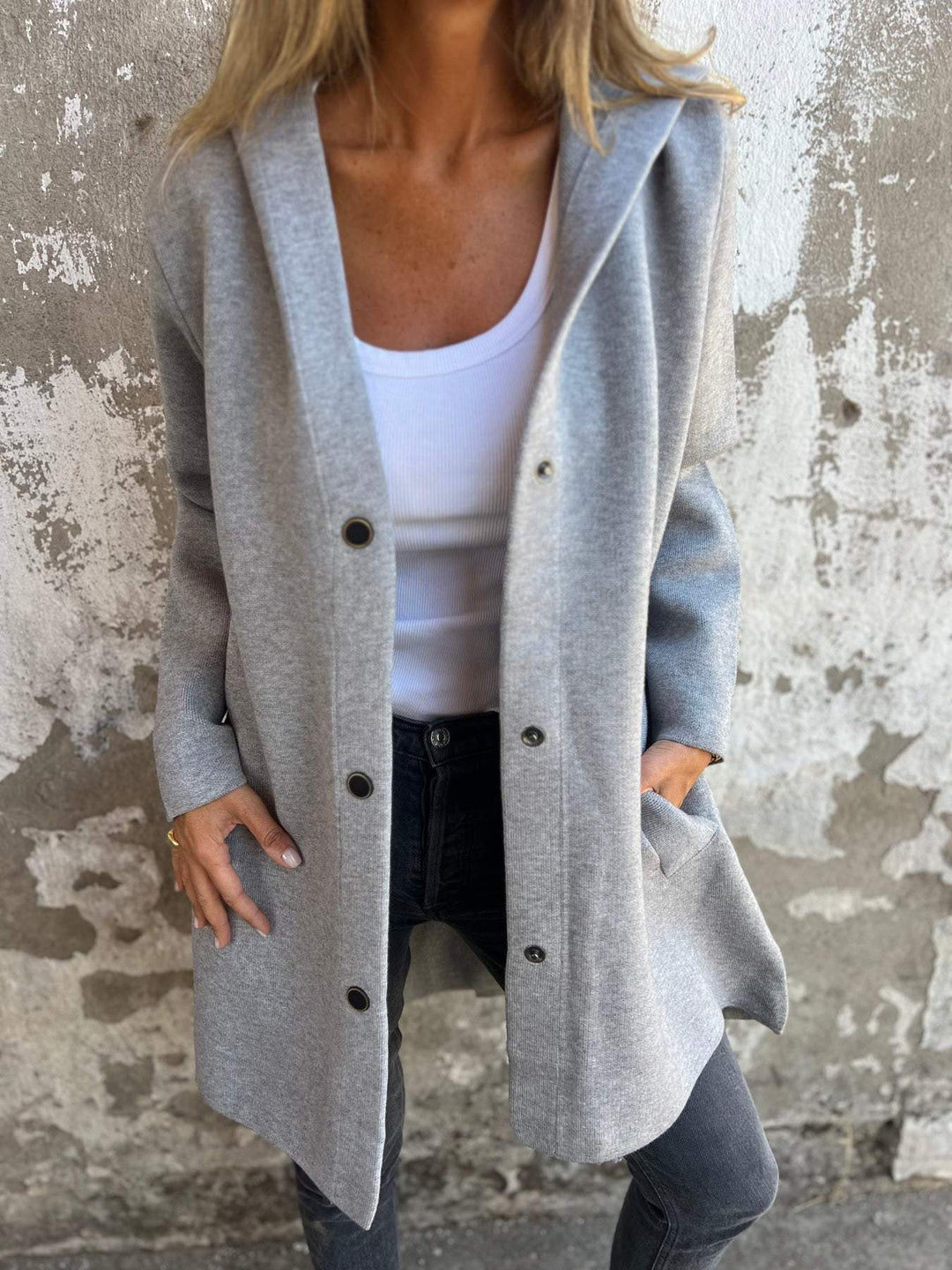 MARAIS | GILET LONG CHIC AVEC CAPUCHE
