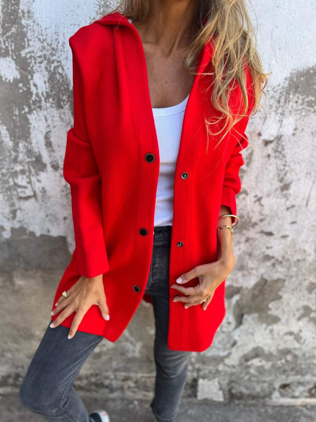 MARAIS | GILET LONG CHIC AVEC CAPUCHE