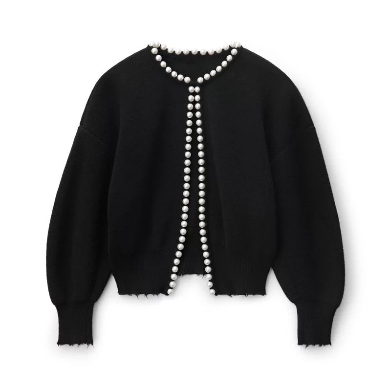 MARAIS | Cardigan Bordure Perles Manon
