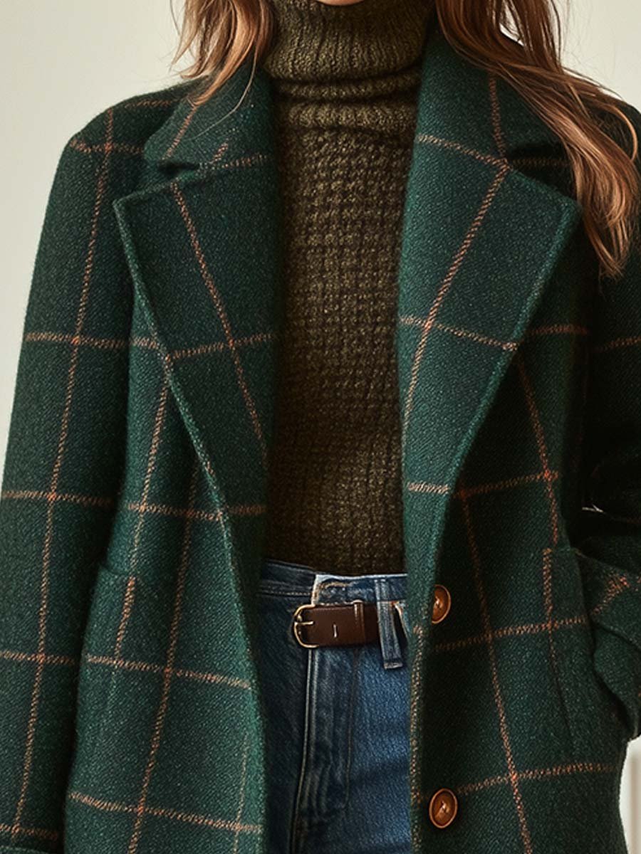 MARAIS | MANTEAU EFFET LAINE À CARREAUX