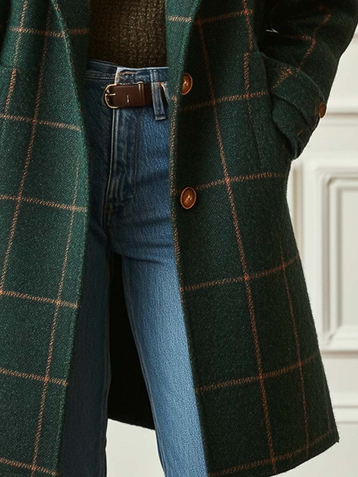 MARAIS | MANTEAU EFFET LAINE À CARREAUX