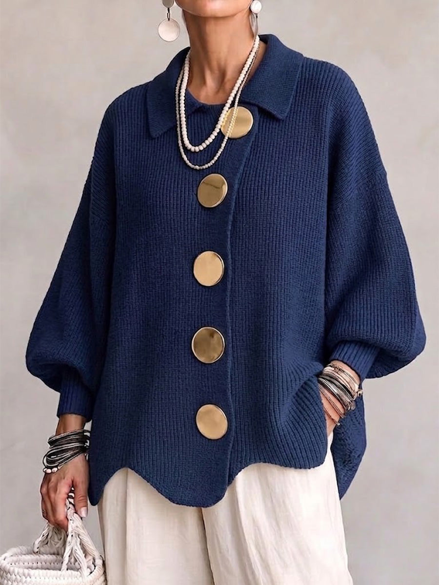MARAIS | Gilet Oversize Boutons Dorés Manon