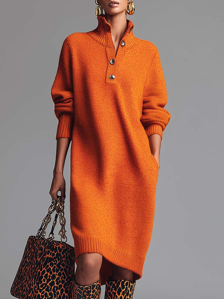MARAIS | ROBE PULL À COL BOUTONNÉ