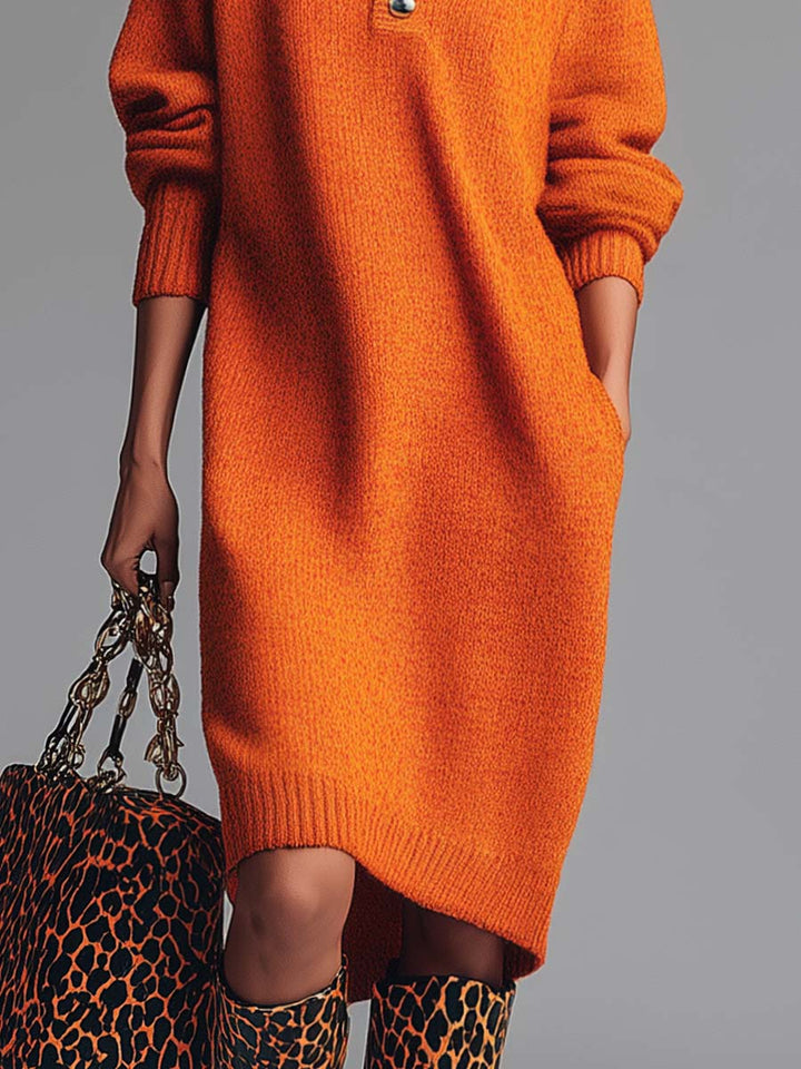 MARAIS | ROBE PULL À COL BOUTONNÉ